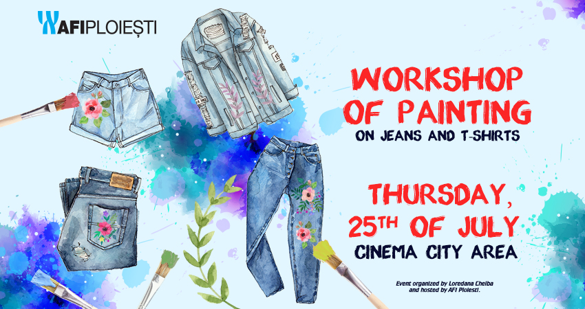 Workshop of painting on jeans and T-shirts