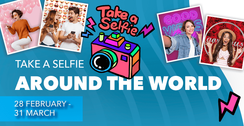 Take a selfie around the world