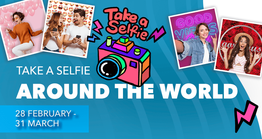Take a selfie around the world